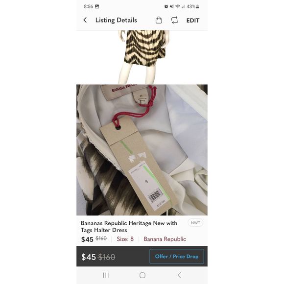 NWT Banana Republic Halter Dress 8 - Picture 6 of 7